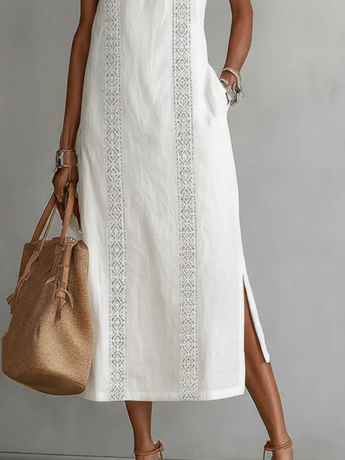 OFF-SHOULDER MAXI DRESS WITH SLIT