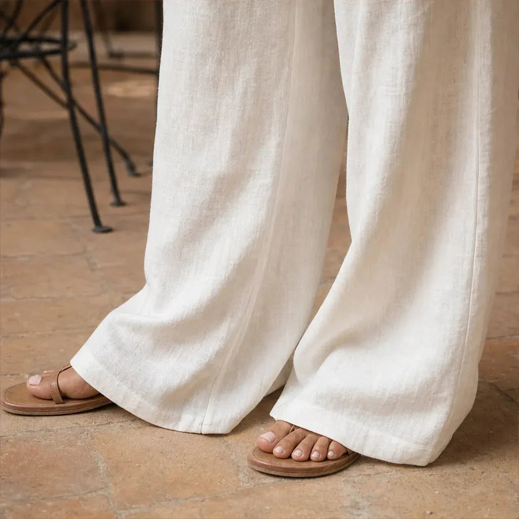 Loose-Fit Long Sleeve Top & Wide-Leg Trousers Two-Piece Set + 50% OFF