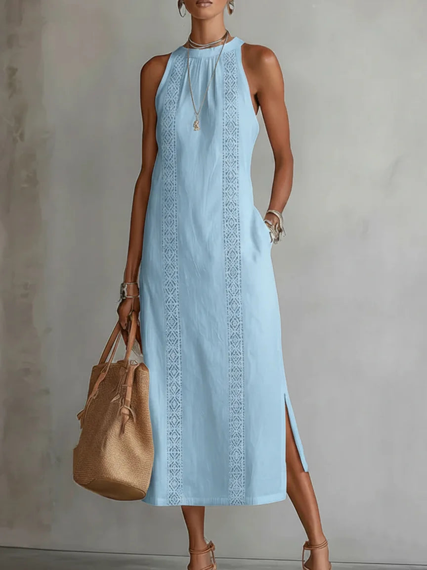 OFF-SHOULDER MAXI DRESS WITH SLIT