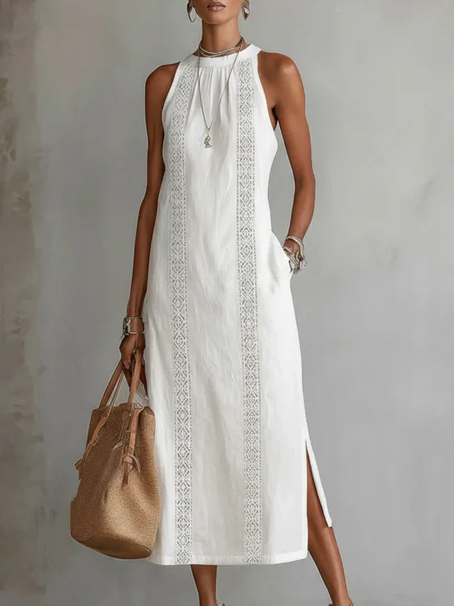 OFF-SHOULDER MAXI DRESS WITH SLIT